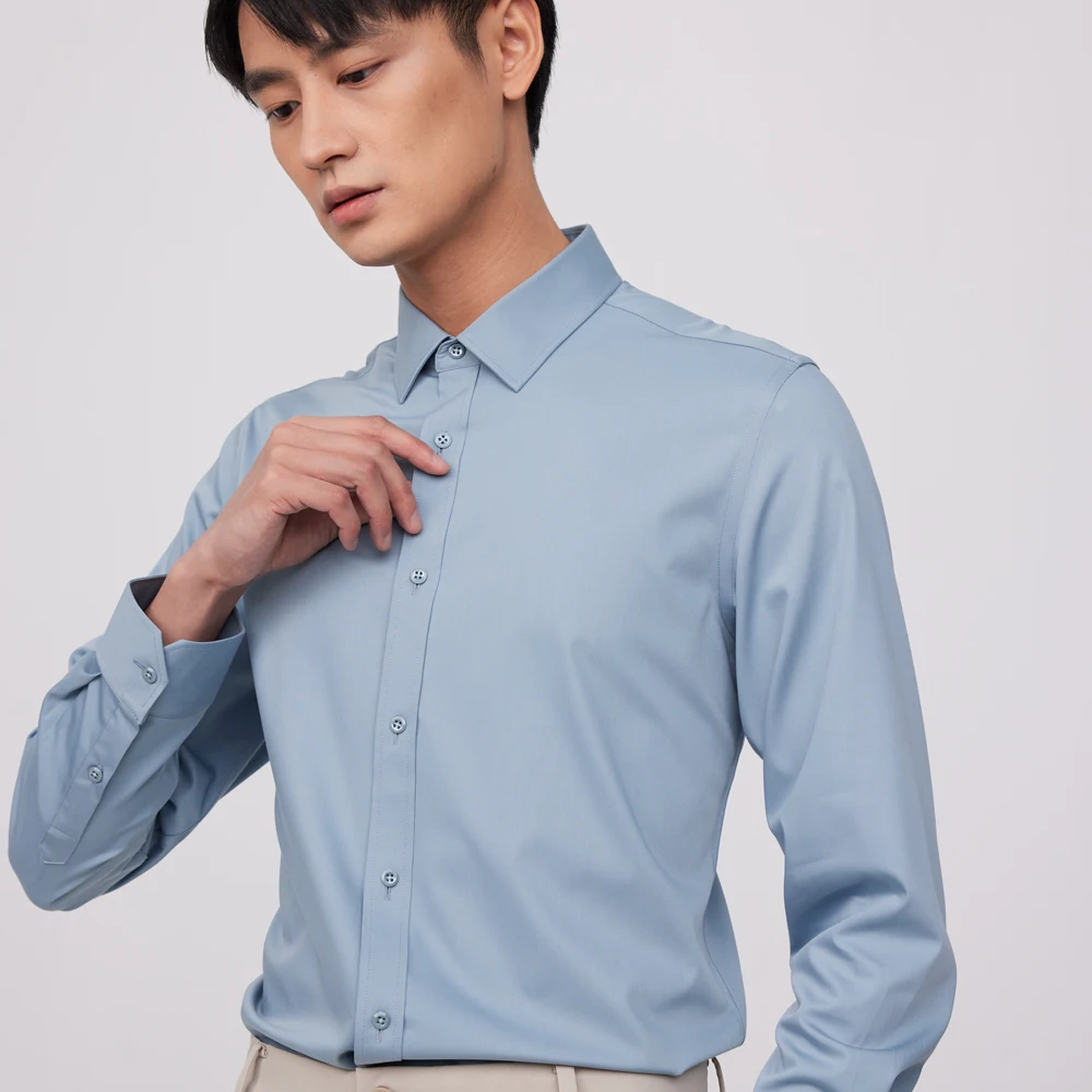 Men's Business Non-Iron Shirt  - Breathable Bamboo Fiber Shirt Non Iron 评论和价格