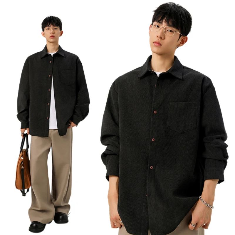 Male Button‑Up Corduroy Top La - Corduroy Button Up Shirt Men 评论和价格