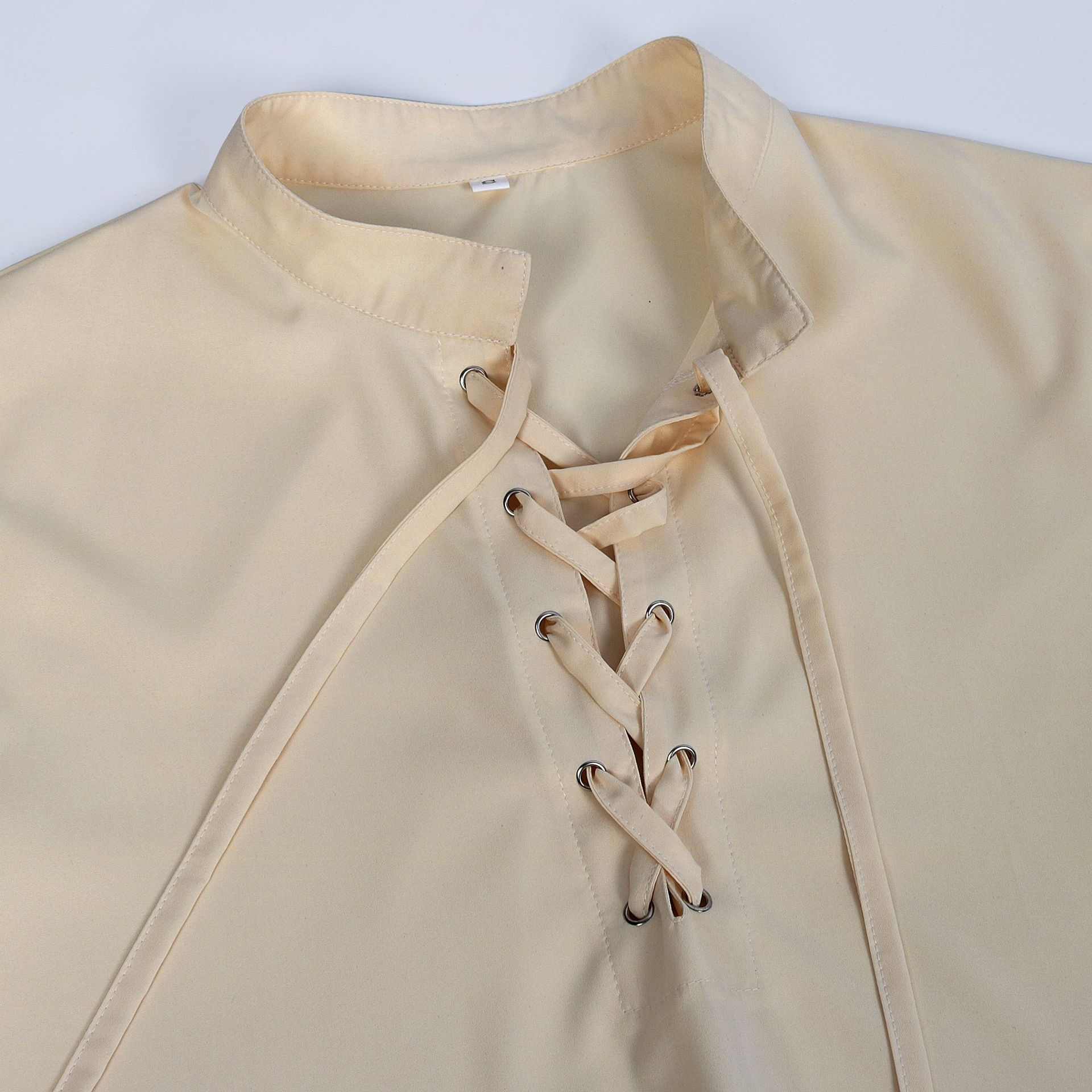 Men's Medieval Renaissance LAR - Medieval Gothic Lace Up Pirate Shirt 评论和价格