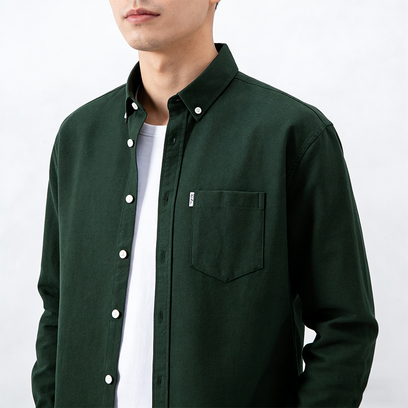 Men's Pure Cotton Oxford Solid - Oxford Cotton Casual Shirt Business 评论和价格