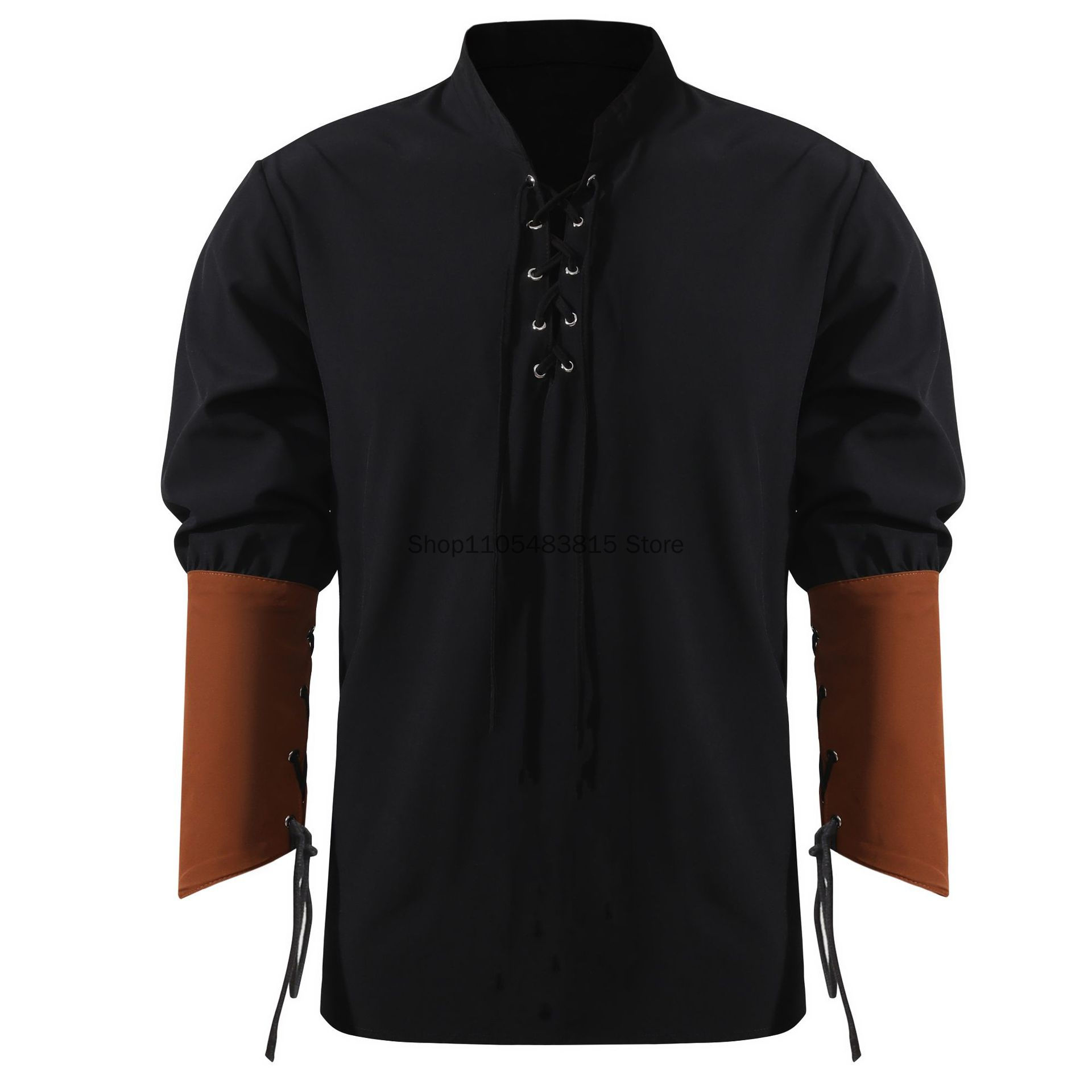 Pirate Shirt for Men - Medieva - Medieval Gothic Lace Up Pirate Shirt 评论和价格