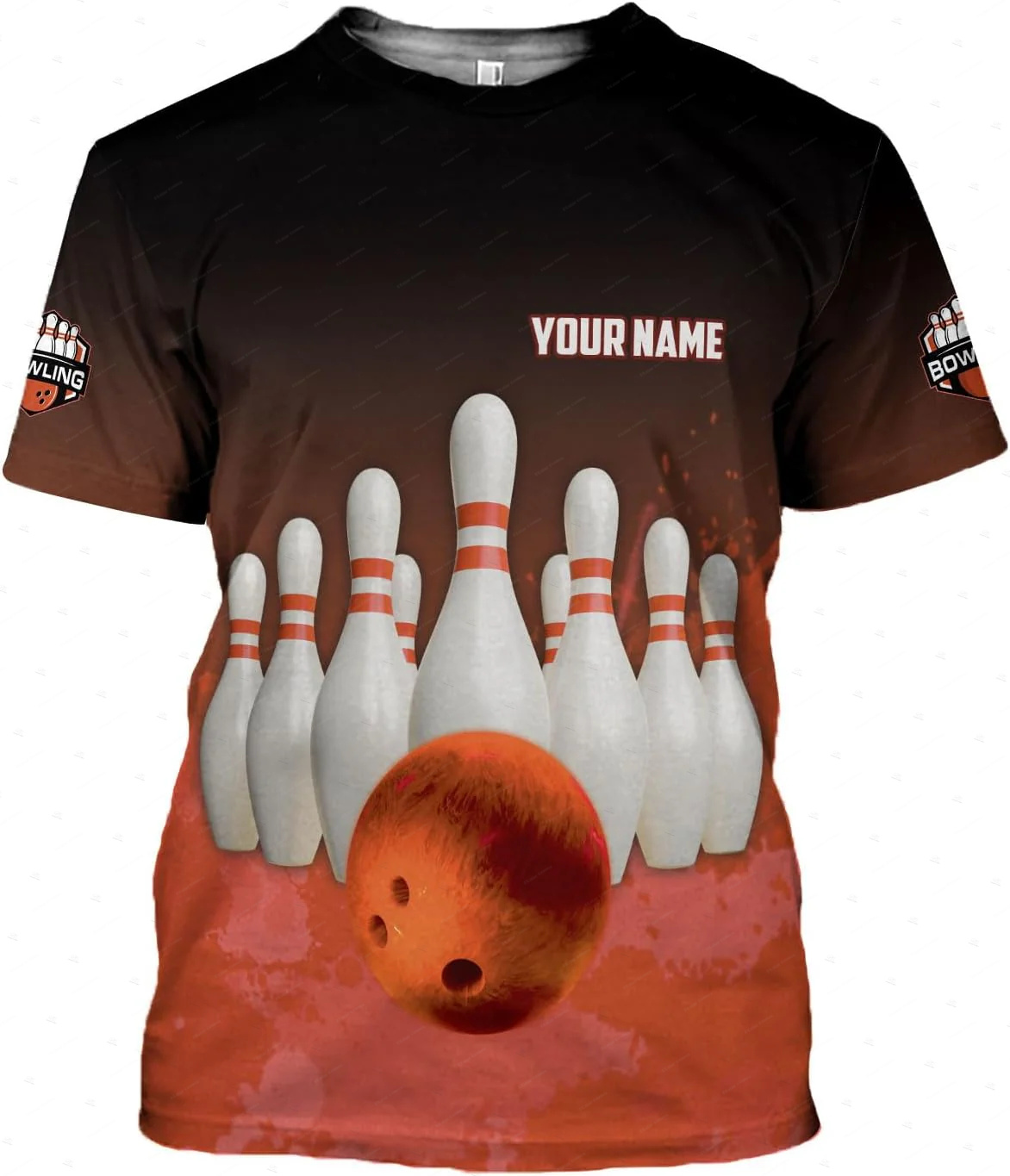 Custom Name Gradient Bowling F - Short Sleeve Bowling Shirt Retro 评论和价格