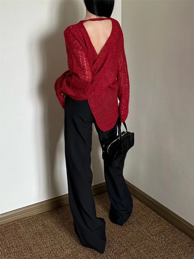Y2K See-Through Knitted Women' - Shirts 评论和价格